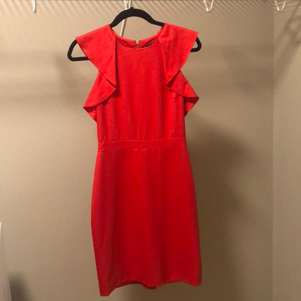 JCrew red ruffle dress